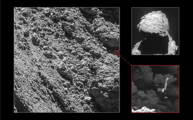 Наконец-то! На фотографии «Розетты» нашли потерянный на комете зонд «Филы» (5 фото) - «Тайны Космоса»