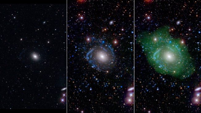 Астрономы нашли очень необычную галактику, которая моложе внутри, чем снаружи (2 фото) - «Тайны Космоса»