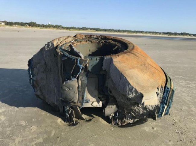 На берег Южной Каролины выбросило загадочный крупный объект (2 фото) - «Планета Земля»
