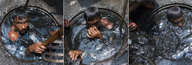 Худшая работа в мире: чистильщик канализации в Бангладеш (10 фото) - «Планета Земля»