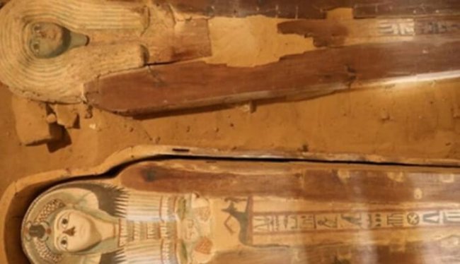 У пирамид Гизы найдено древнее кладбище с двумя саркофагами (3 фото) - «Египет»