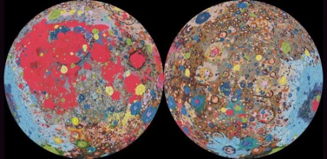 Создана первая геологическая карта Луны (3 фото) - «Луна»
